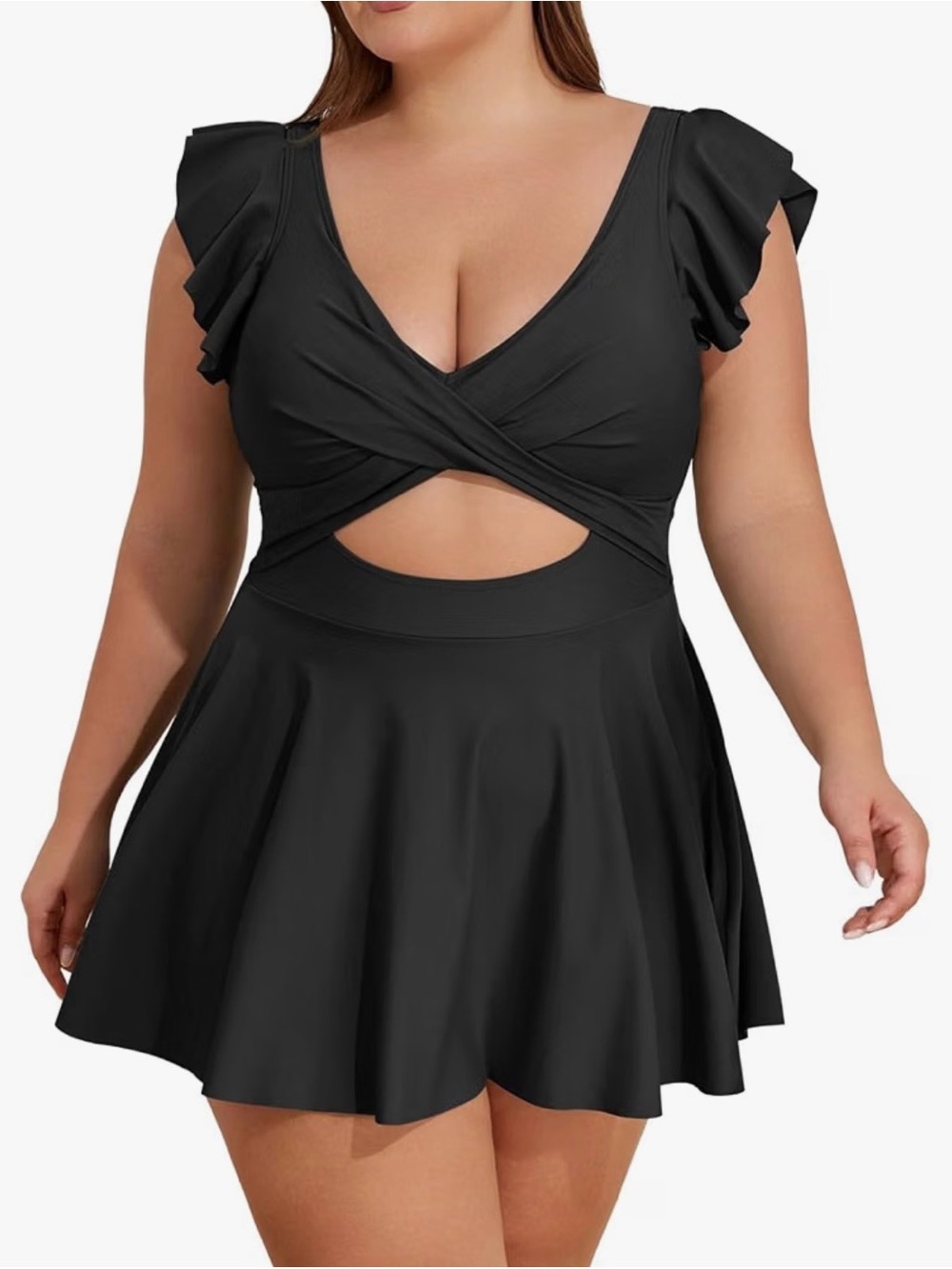 B2PRITY Women's Black Fit-and-Flare Dress - Classic‎ V-Neck
